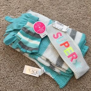 NWT scarf, gloves, and sweat band